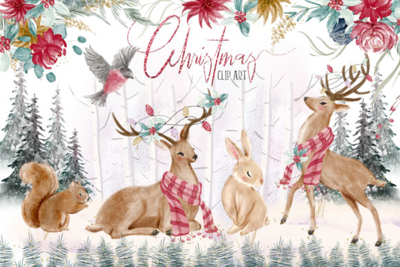 Download Woodland Christmas Illustrations - Christmas illustrations Collection
