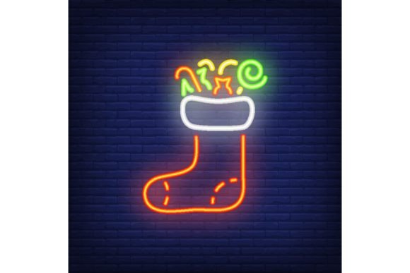 Download Christmas Sock Neon Sign. Festive Design - Festive design Collection