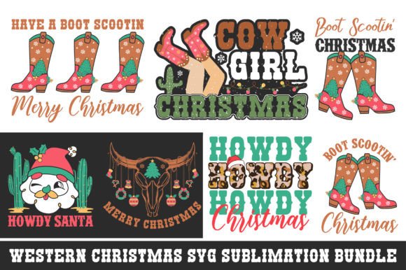 Download Western Christmas SVG Sublimation Bundle - Western christmas svg Collection